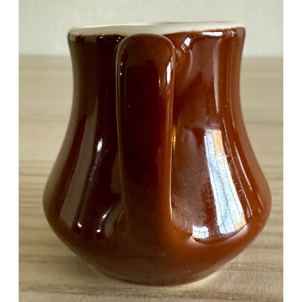 Vintage Hall USA Individual Creamer Cream Pitcher Brown Brownware 2" tall - Picture 3 of 7